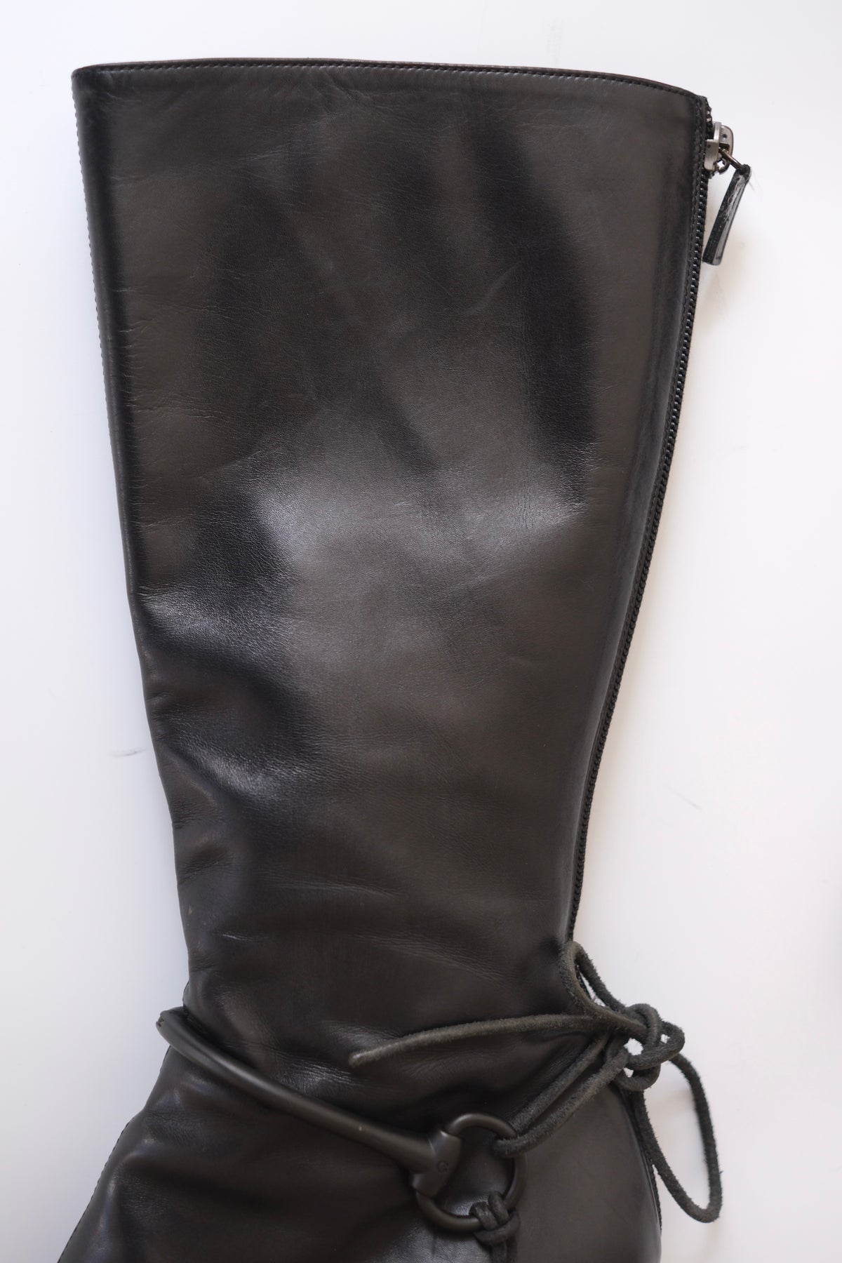 Gucci by Tom Ford FW 1999 horsebit harness black leather pointy heeled boots