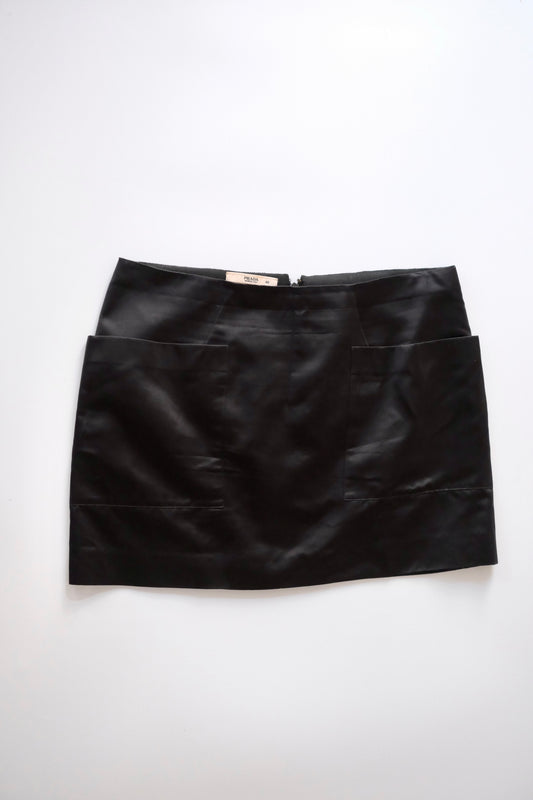 Prada SS 2008 black satin silk mini skirt
