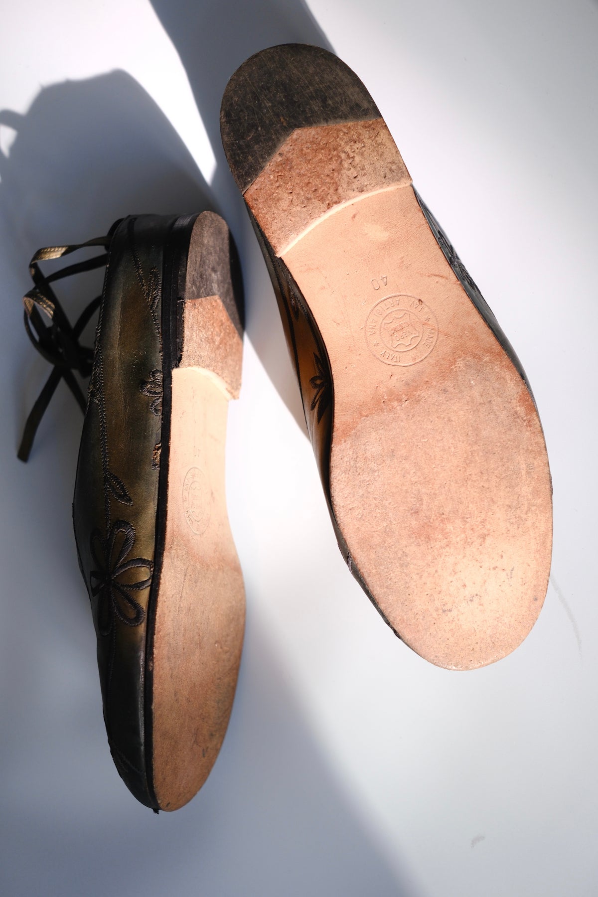 1990s Dries van Noten leather flat mules