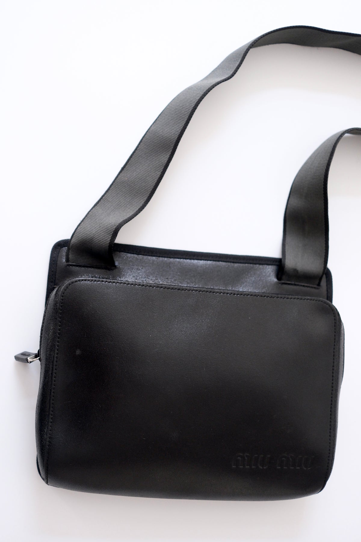 Miu Miu FW 1999 black leather crossbody bag