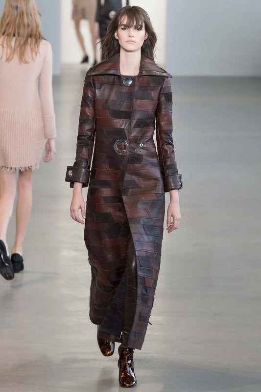 Calvin Klein Collection FW 2015 dark green wool tailored coat