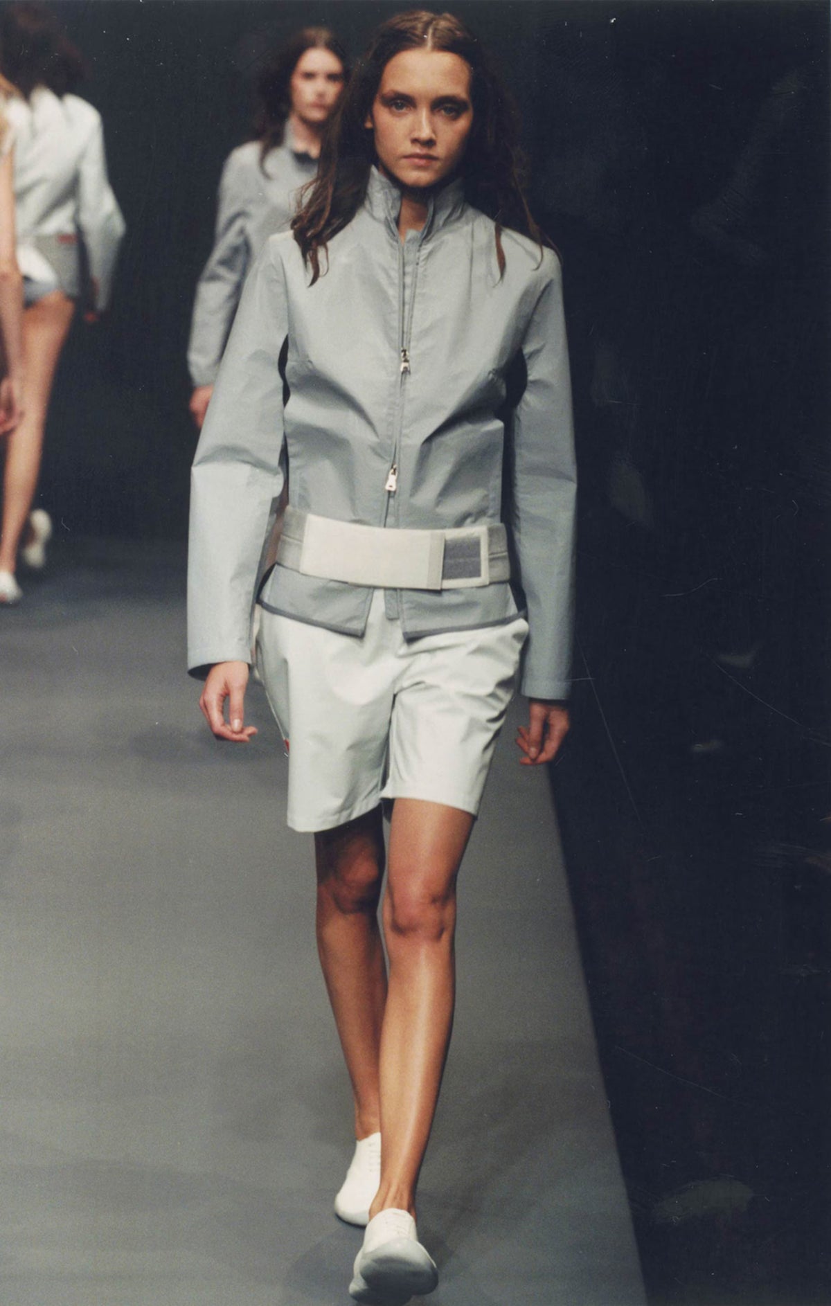 Prada Linea Rossa 1999 baby blue belted windbreaker