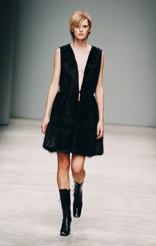 Prada FW 2001 victorian lace-up black leather boots