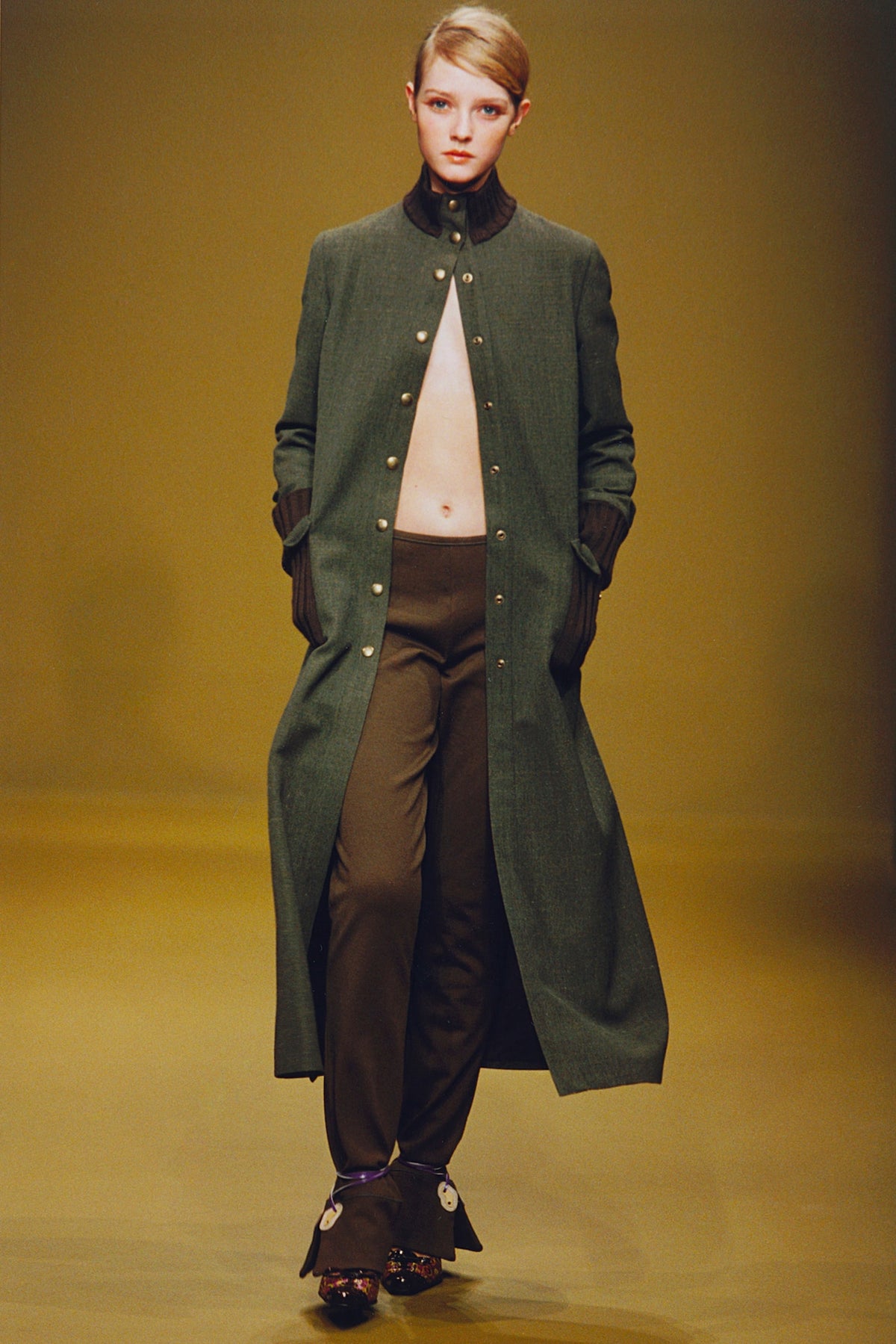Miu Miu FW 1999 longline tailored button-up wool coat