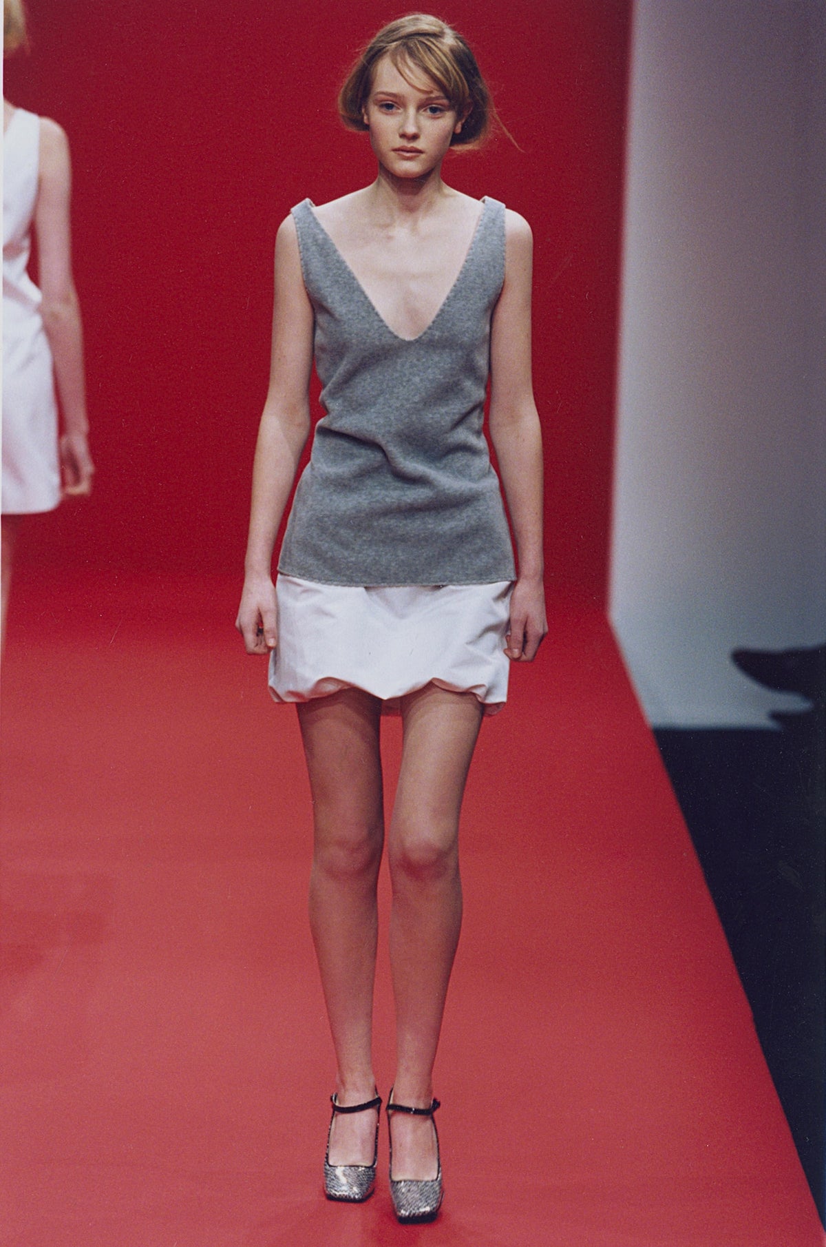 Miu Miu FW 1998 glittering silver mary jane heels